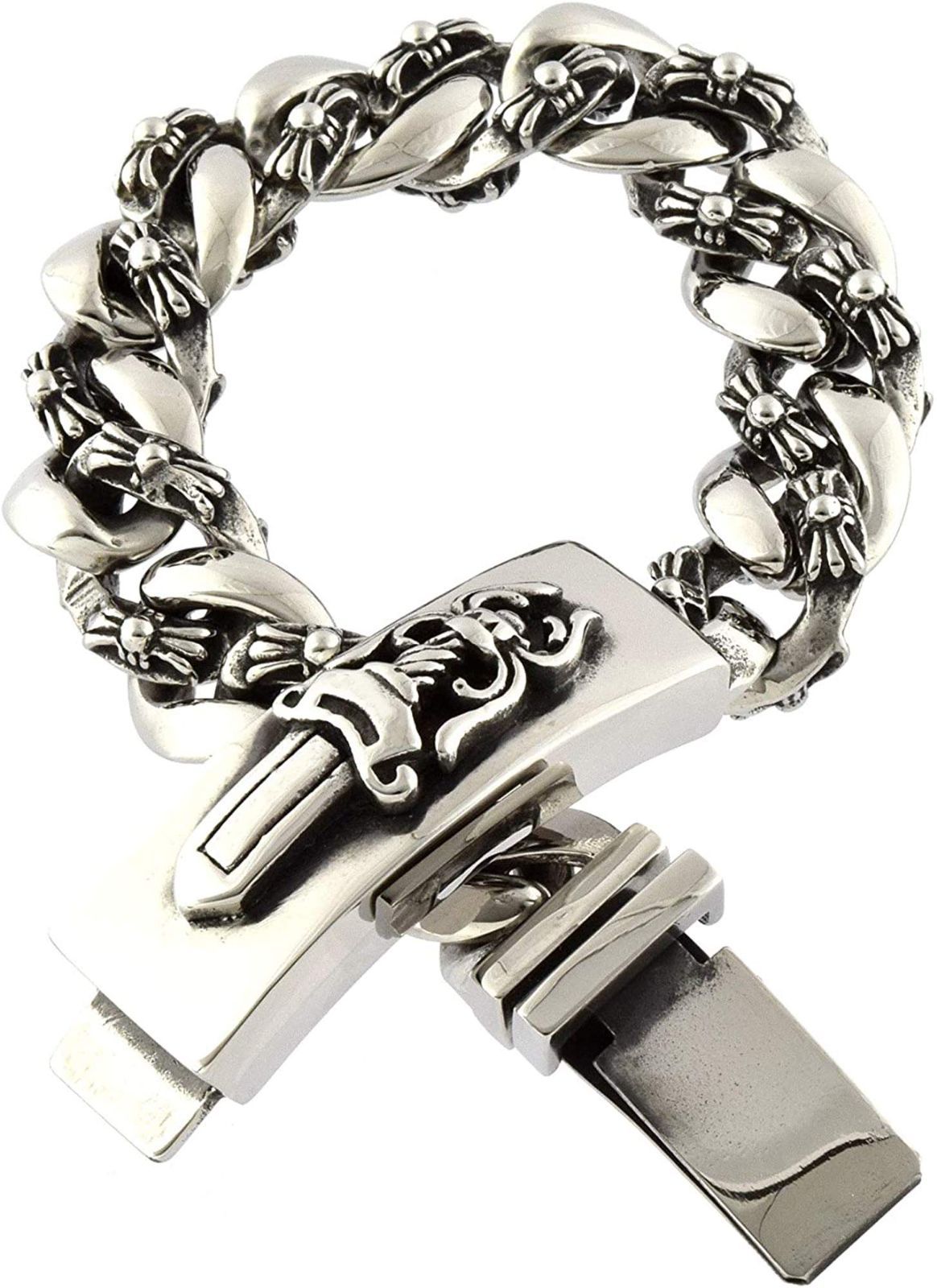 D.E.E.D] ステンレス シルバーアクセサリー メンズ ブレスレット