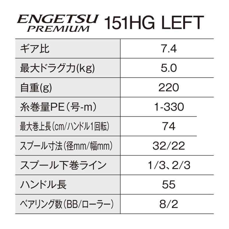 シマノ 23 炎月プレミアム 151HG 美品】シマノ 23炎月プレミアム151HG