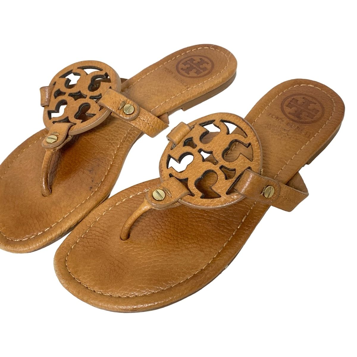 TORY BURCH トリーバーチ ビーチサンダル 6 1|2 M レディース - ブラウン レザー WWW_WOWDIGSITE_COM