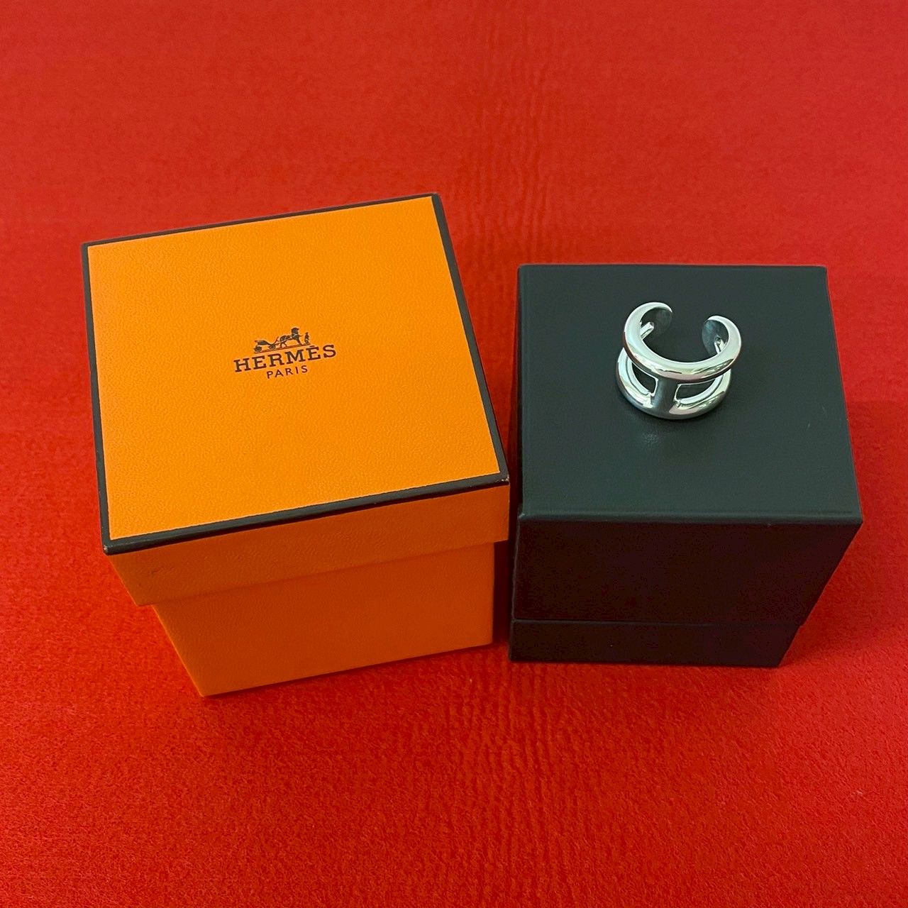 極 美品 希少品 箱付 HERMES エルメス オスモズ PM シルバー925