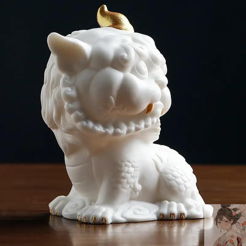 新品未使用】麒麟 置物 オブジェ 黄金 ゴールド 金色 ホワイト