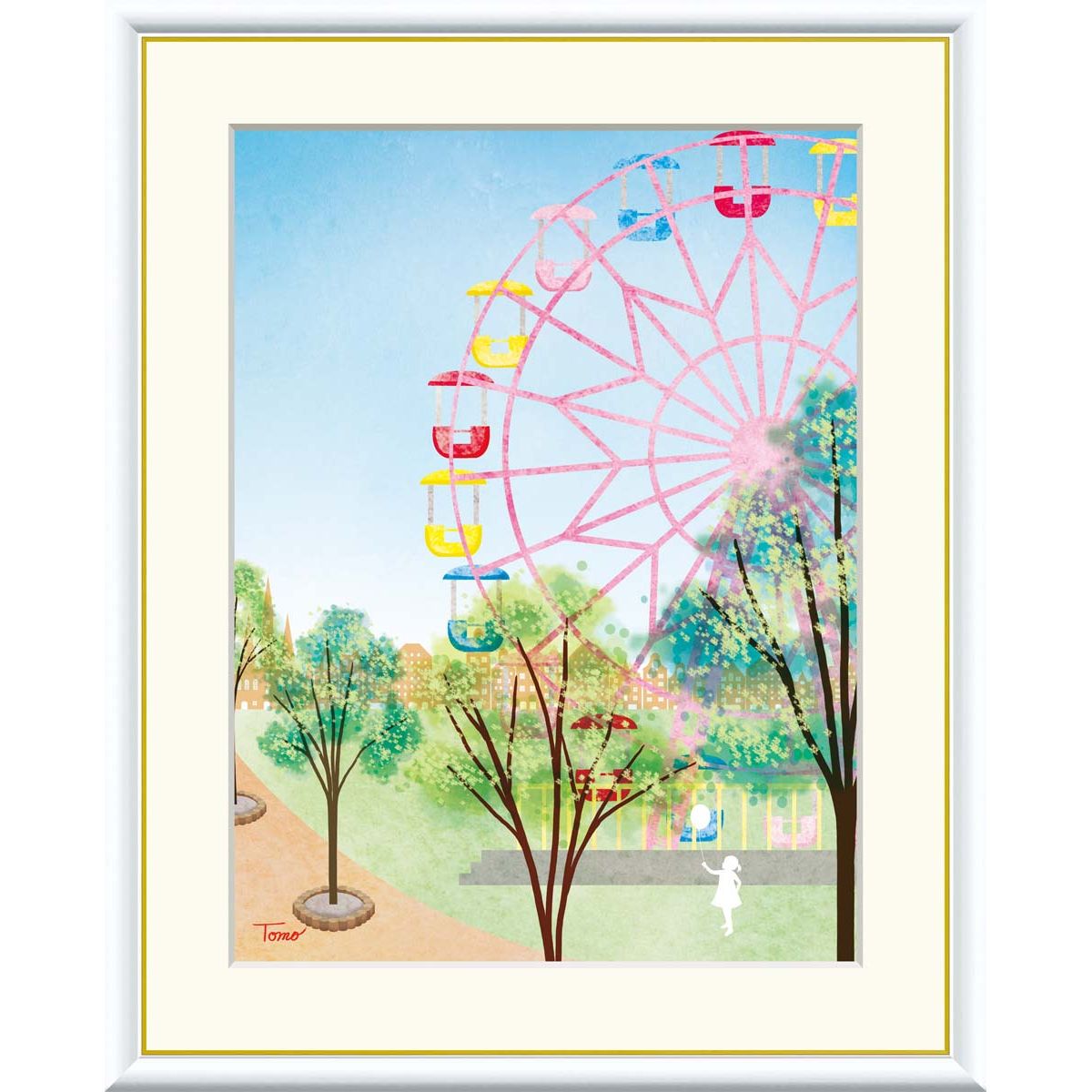 絵画35×42 ジニー・キム 限定版画 新品額入 エディション サイン 証明