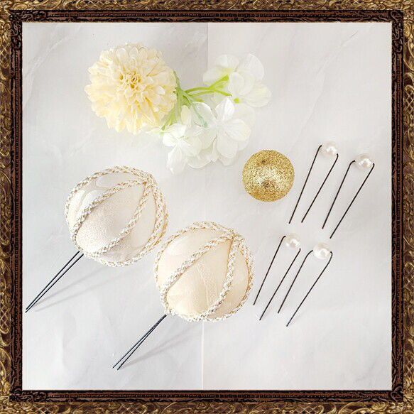 和装 成人式 振袖 髪飾り 前撮り 結婚式 和婚 布玉の美し手毬飾り  