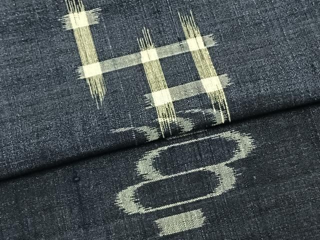 大島紬 小紋 風景模様 ヱ霞 家 菊 楓 流水 着物 055a d