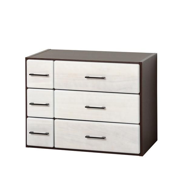 新品] クロシオ(Kuroshio) 天然木自在チェスト6D 引き出し タンス 衣類