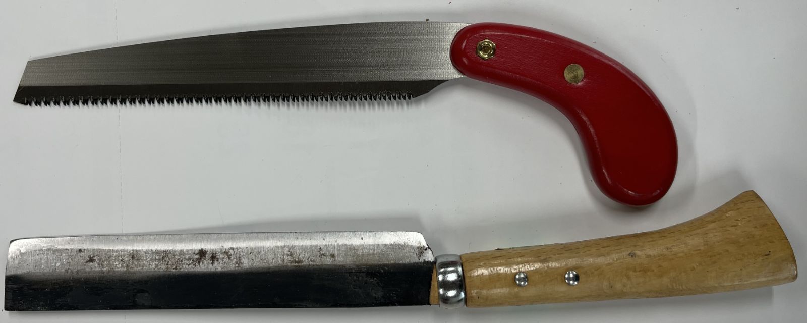 アウトレット品 則光 竹割鉈210㎜(鋼付）＆土佐鋸190㎜二丁差竹割鉈用