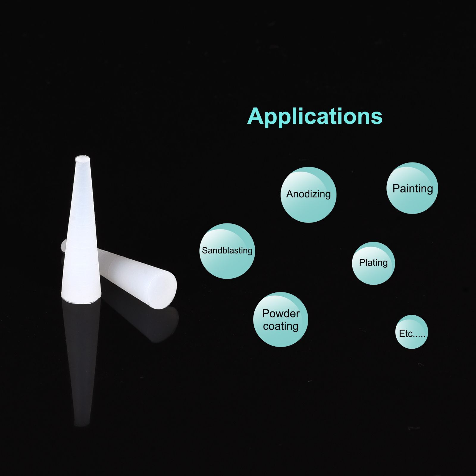 uxcell 固体シリコーンゴムテーパープラグ mm-6 mm 25 mm高さ 粉体塗装