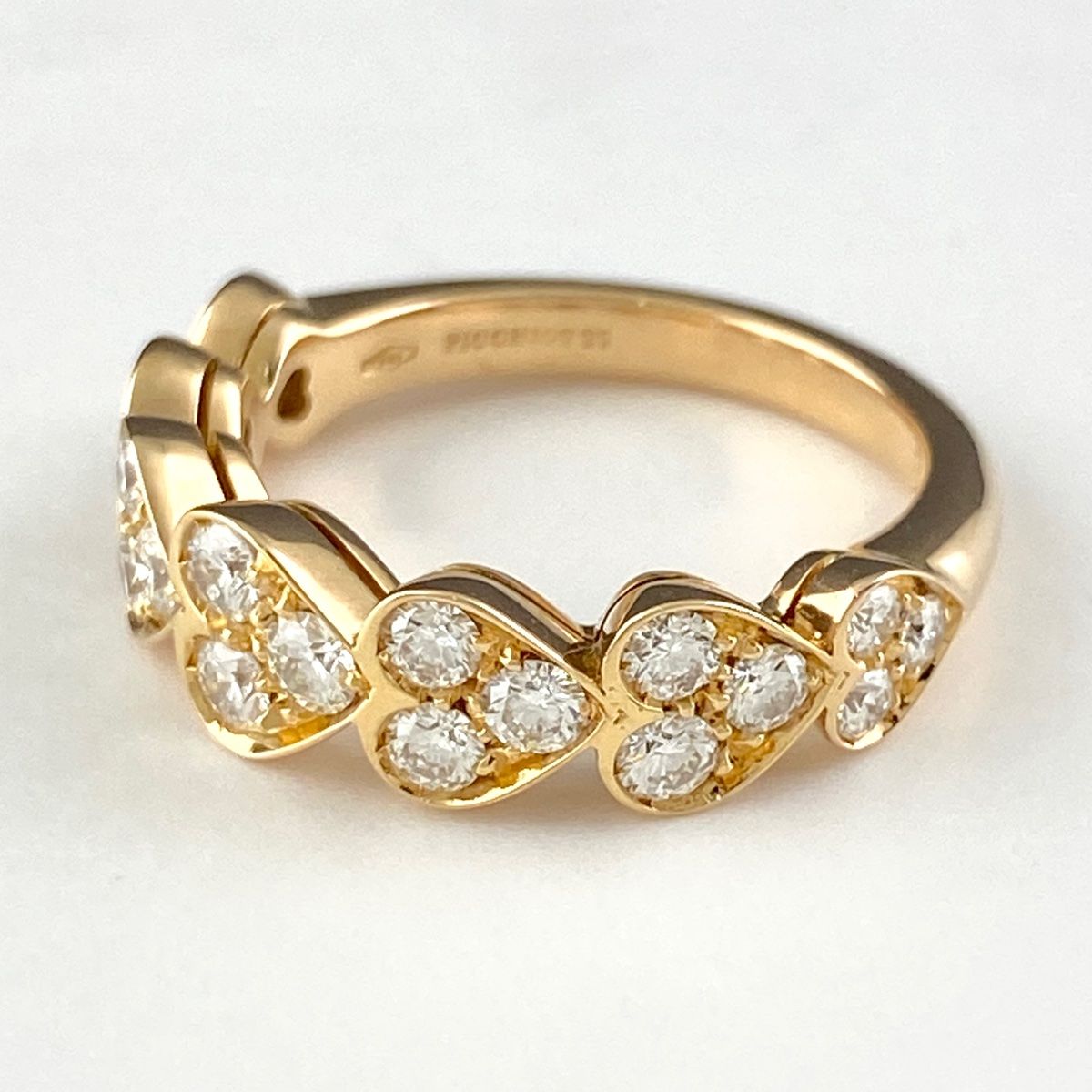 18金 ハートモチーフ デザインリング 11.5号 K18 デザインハートリング