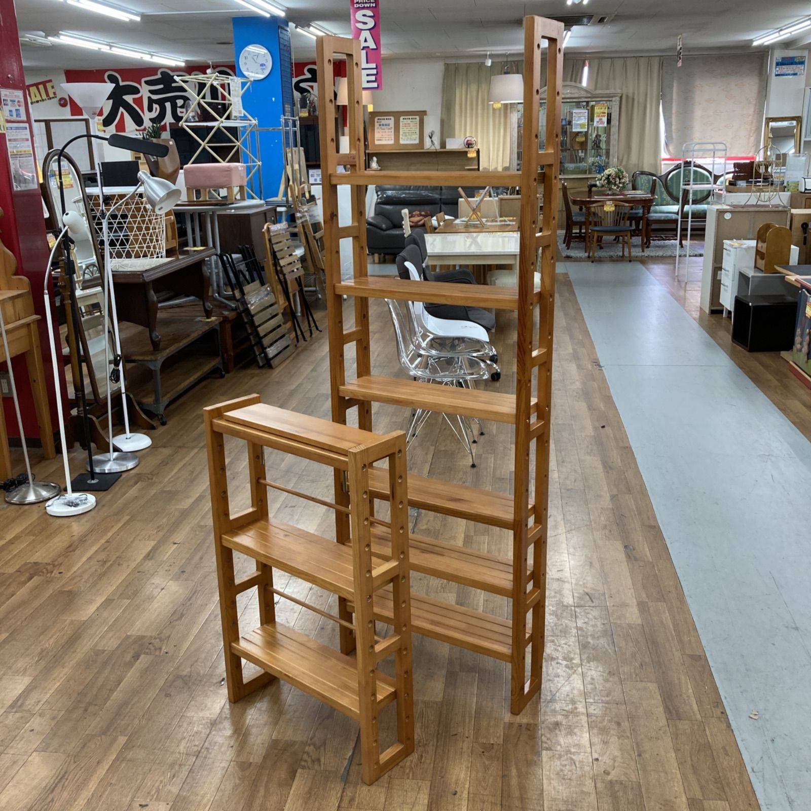 天井突っ張りシェルフラック 高さ175-200cm