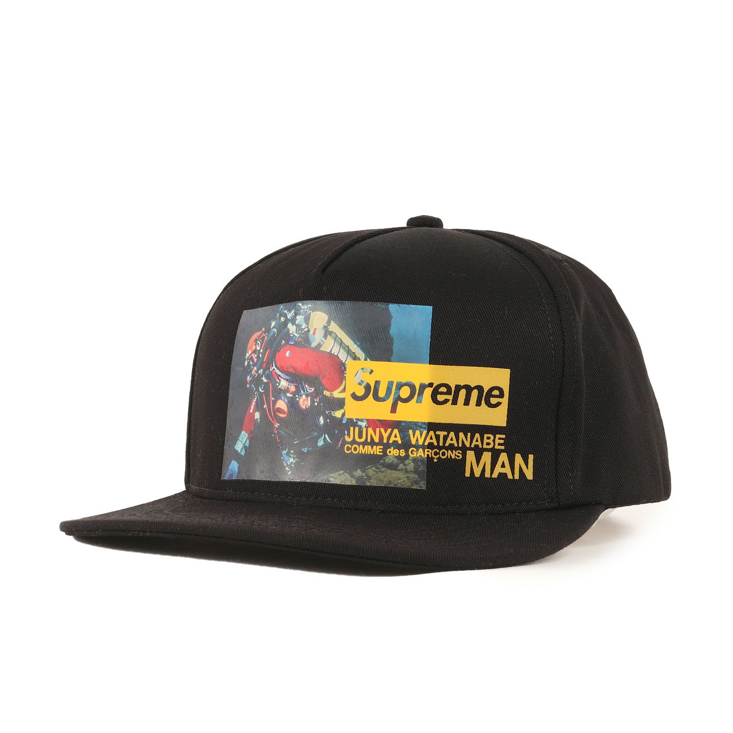本物品質の 美品SUPREME グラフィックプリント黒 トラッカーキャップ 帽子