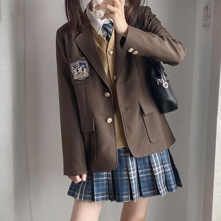 女子高生 制服セット コスプレ衣装 入学式 6点セット スーツセット 中学生 女子 スクール制服 高校生 ブレザー 卒業式 スカート シャツ リボン  学生服 女の子 ベスト フォーマルスーツ 発表会 #infit581610 - メルカリ