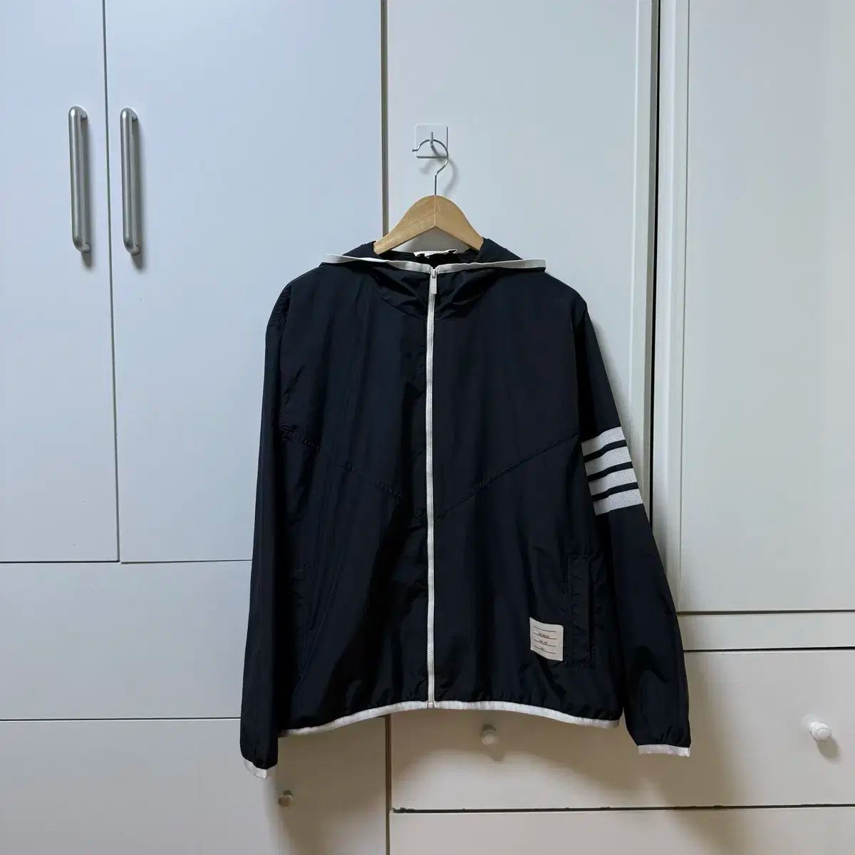 2 Thom Browne トム ブラウン 四本サイドライン リップストップ フード ウインドブレーカー ジャケット