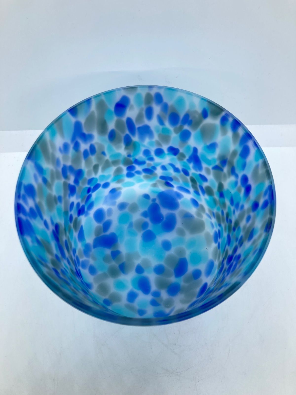 工場 【新品】月夜野工房 花瓶 ガラス 花器 入れ物 青 ブルー うつわ