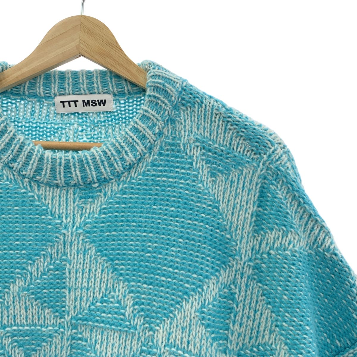 TTT MSW / ティー | Quilt Pattern Knit アルパカ混 キルト クルー