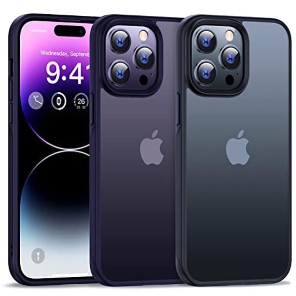 ビッグ割引 MR:CASEKOO iPhone 13 Pro 用 ケース クリア 黄変防止 耐衝撃 米軍MIL規格 SGS認証 ストラップホール付き  6.1インチ カバー ワイヤレス充電対応 2022年新型 アイフォン シエラブルー