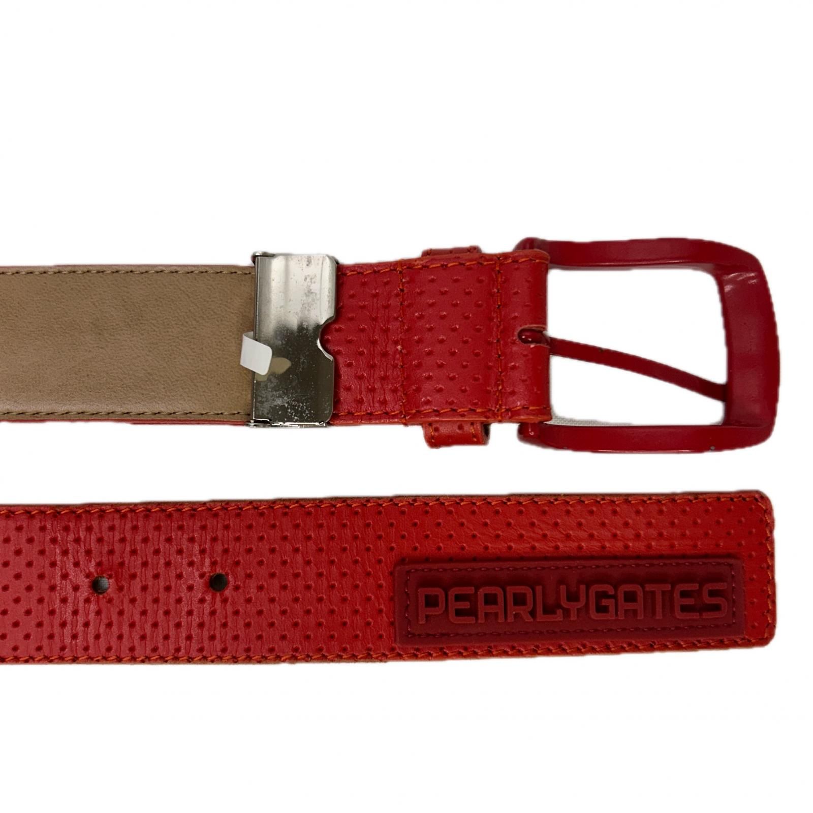 パーリーゲイツ PEARLY GATES ベルト 赤 レッド シリコンロゴ 星はと目 パンチング風