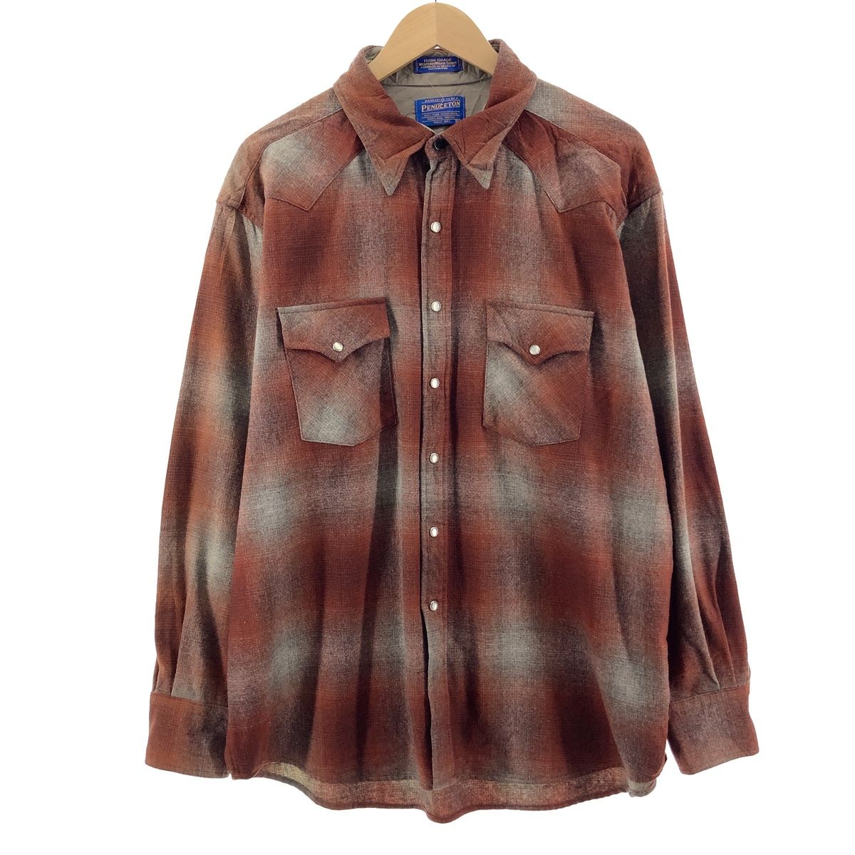 古着 ペンドルトン PENDLETON オンブレチェック ウールウエスタンシャツ メンズXXL /eaa383613 - メンズファッション