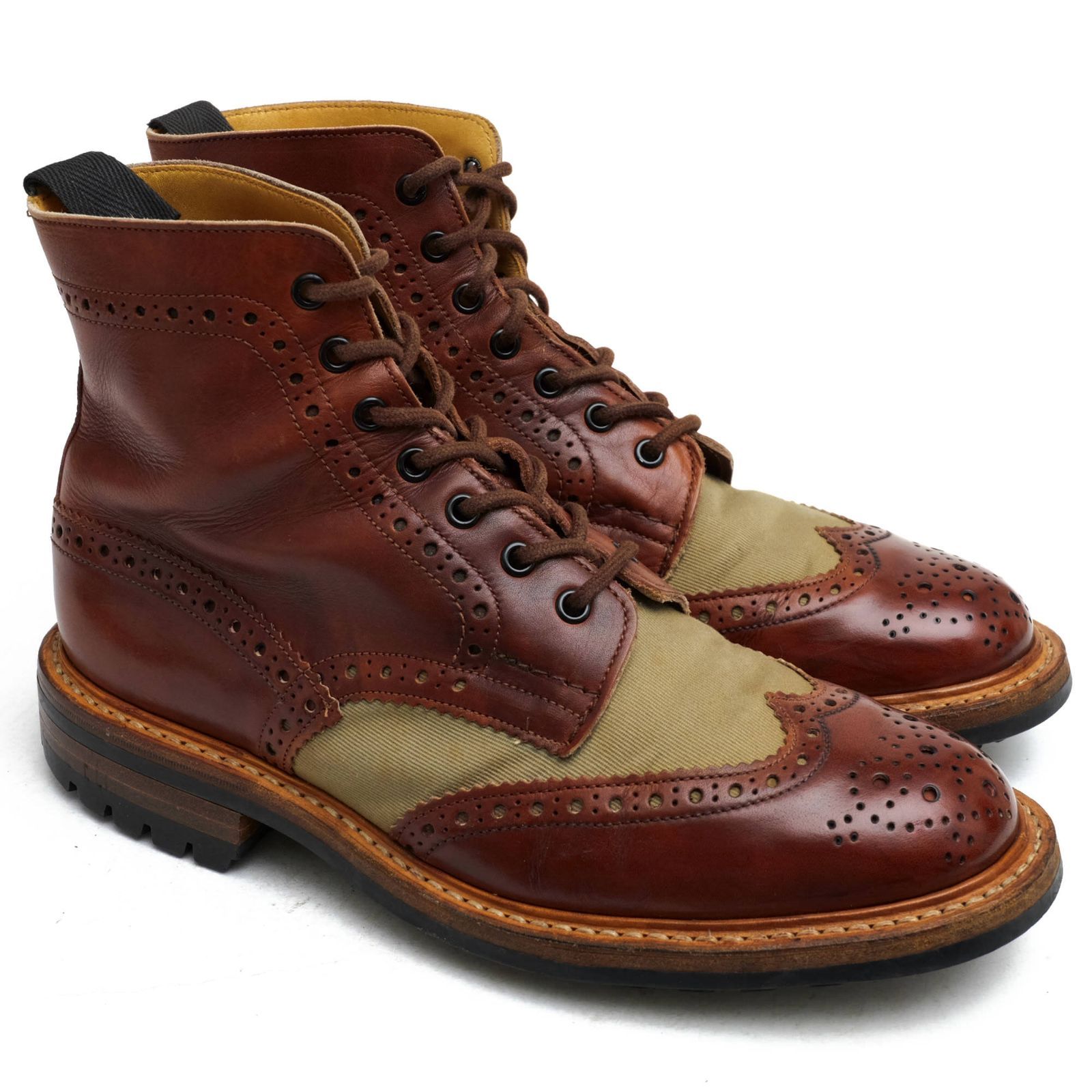 トリッカーズ／Tricker's レースアップブーツ シューズ 靴 コットン 綿