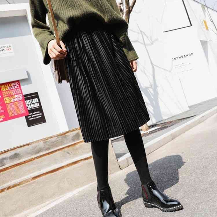 プリーツスカート レギンス付き スカート 厚手 裏起毛 裏ボア