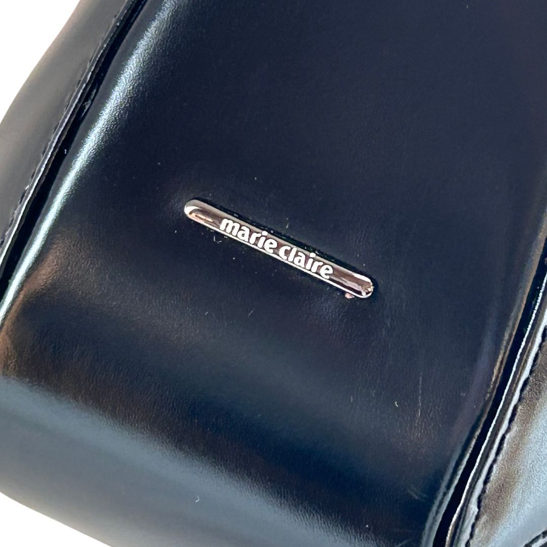 marie claire マリクレール レザー 2ハンドル ブラック シルバー金具  