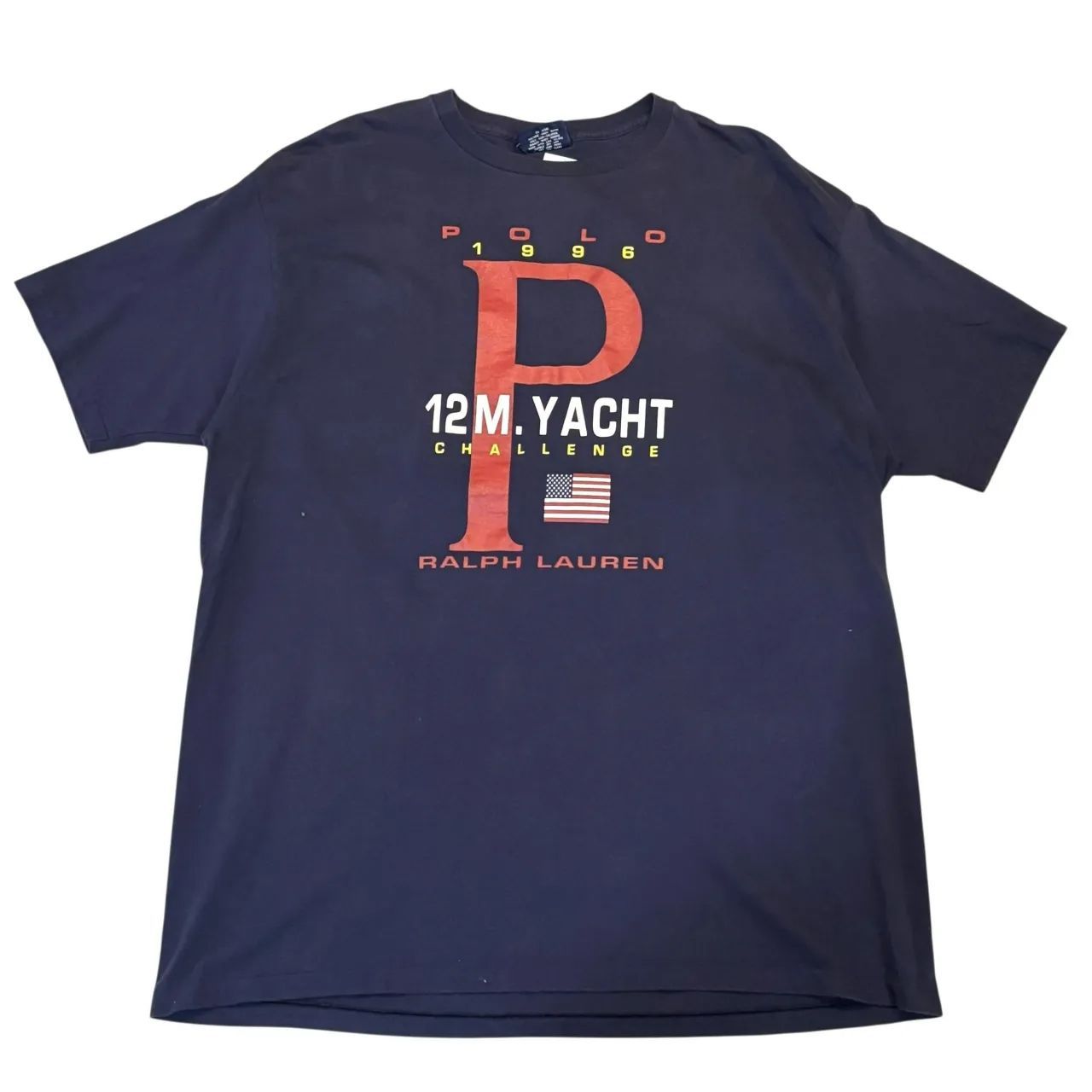 USA製 90s POLO SPORT S/S TEE ポロ スポーツ Tシャツ XL 紺 RALPH