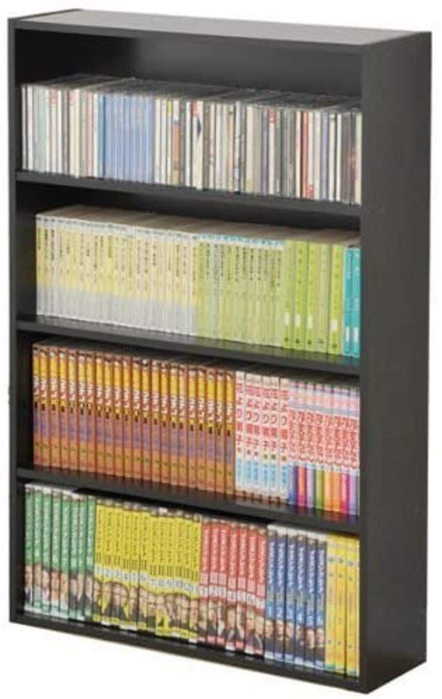 ブラック 山善(YAMAZEN) マンガぴったり本棚カラーボックス ブラック CDCR-9060(BK)
