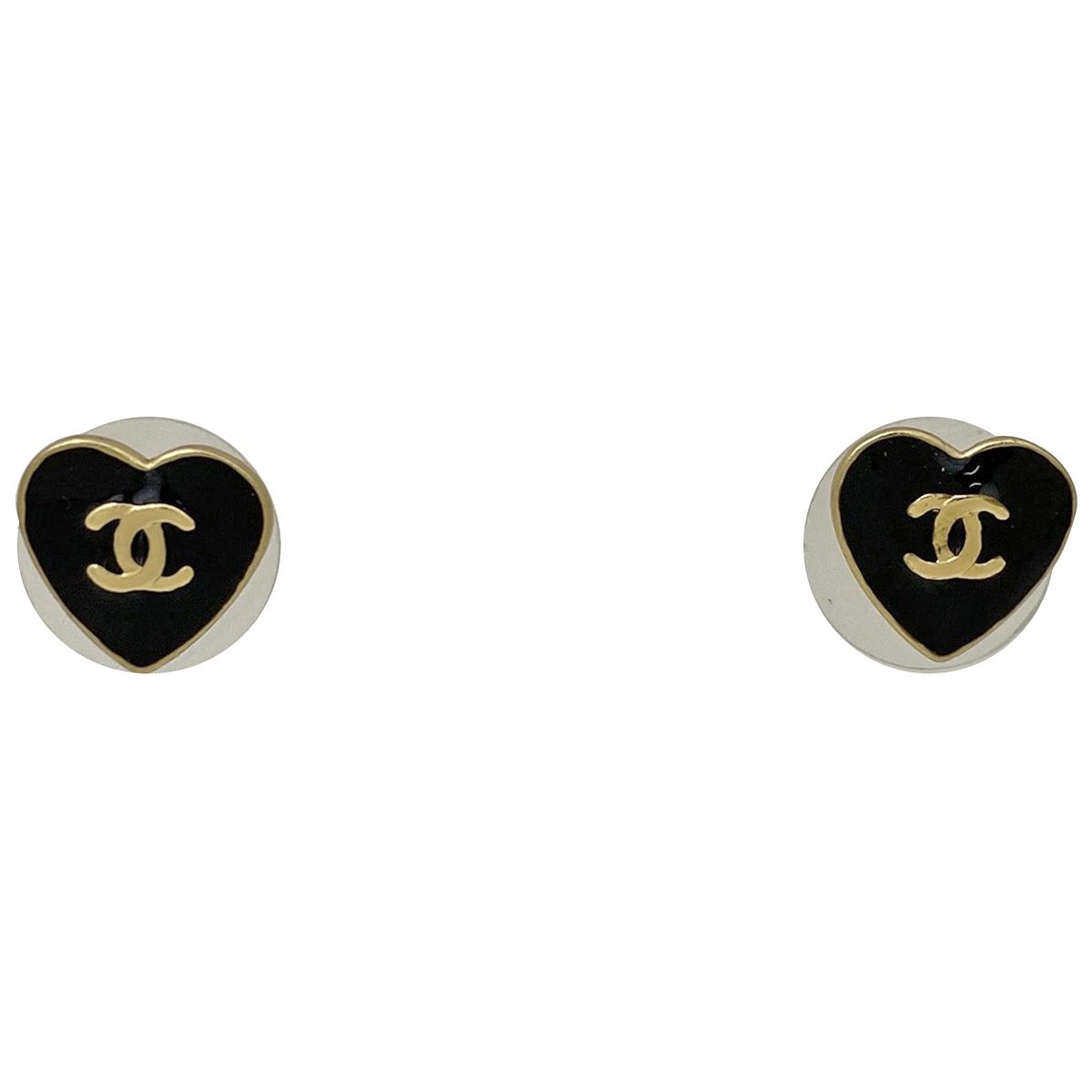 在庫一掃 シャネル CHANEL ココマーク ピアス ハート ピアス GP ゴールド ブラック レディース