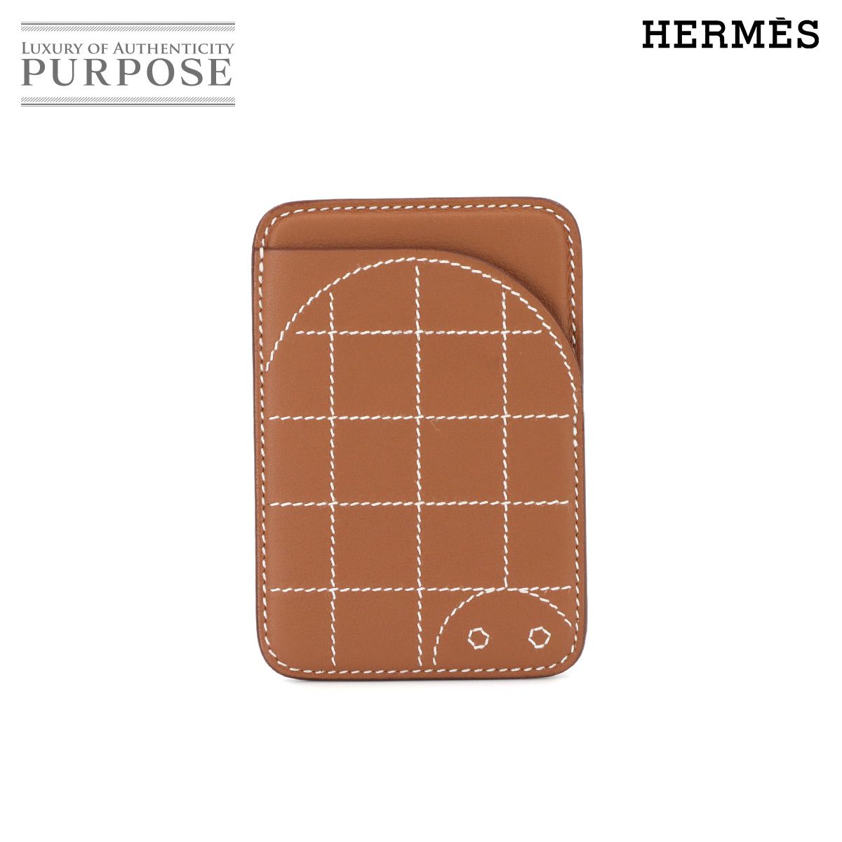 エルメス HERMES エマン カメ トルチュ カードケース マグセーフ スイフト ゴールド W刻印 90277094