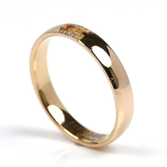 HERMES エルメス K18PG ピンクゴールド ヘラクレス ダイヤ リング  