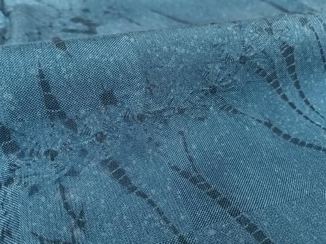 平和屋着物○紅花の里 筬園工房 紬 竜巻絞り 反端付き 正絹 逸品  