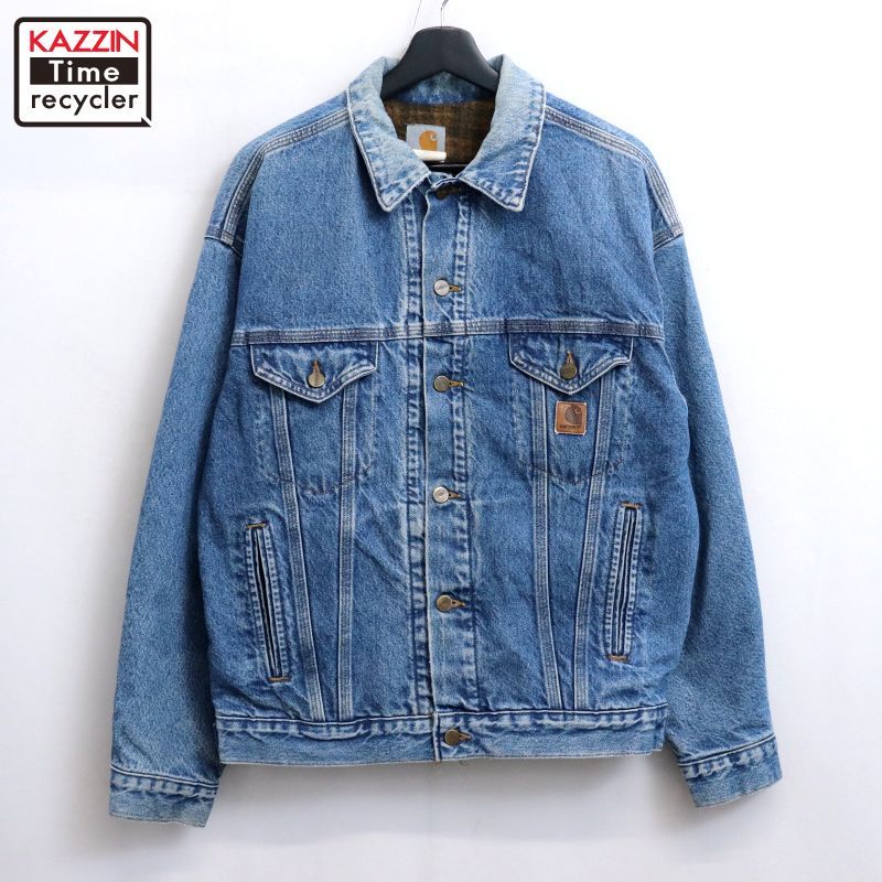 00s USA製 Carhartt 裏地ブランケット デニムジャケット メンズ