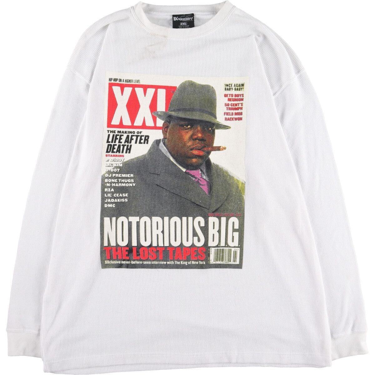古着 THE NOTORIUS B.I.G. ノートリアスビッグ ヒップポップ ラップT サーマルロンT ワッフル メンズXXL/eaa425916