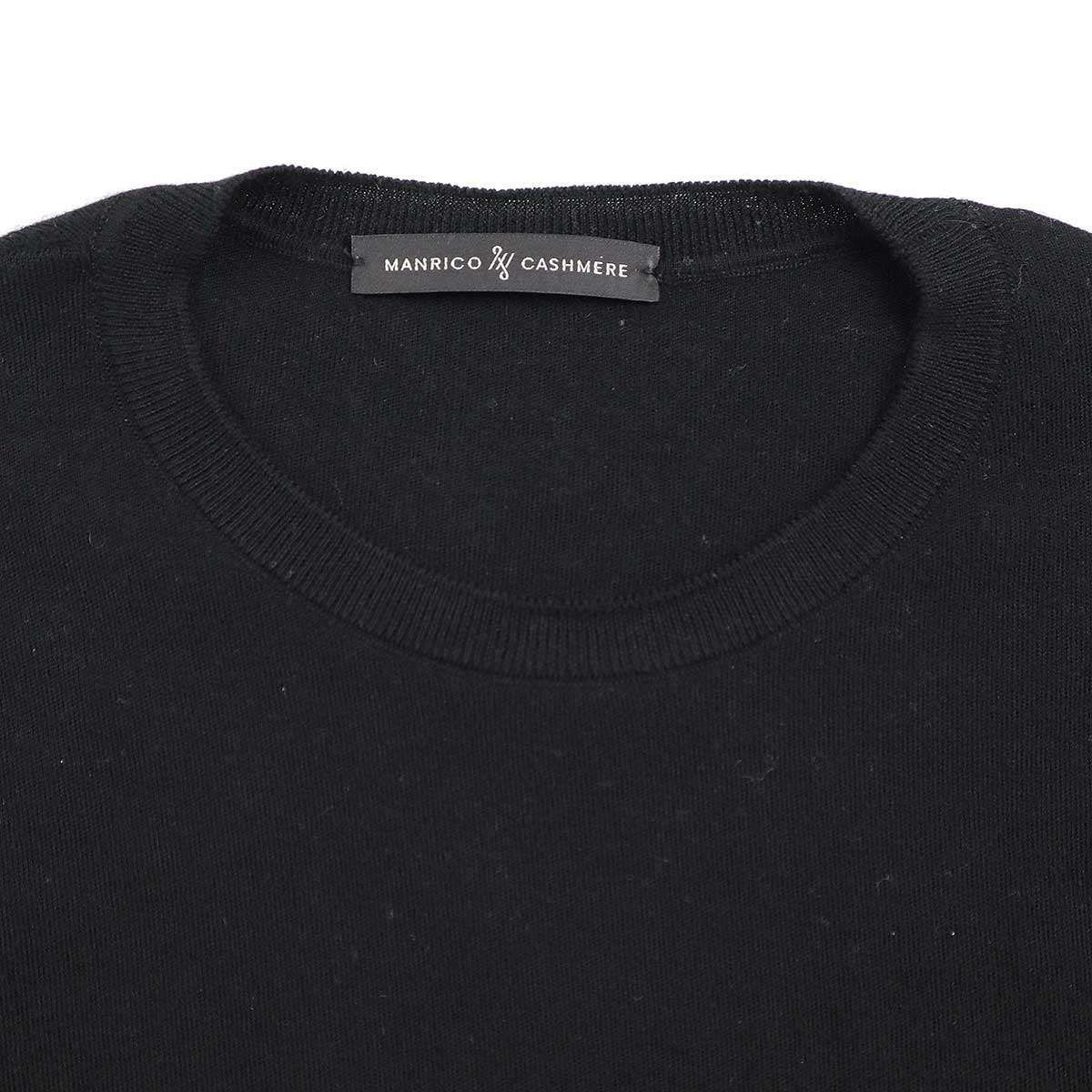 MANRICO CASHMERE カシミヤ100% ニット S クルーネック MANRICO
