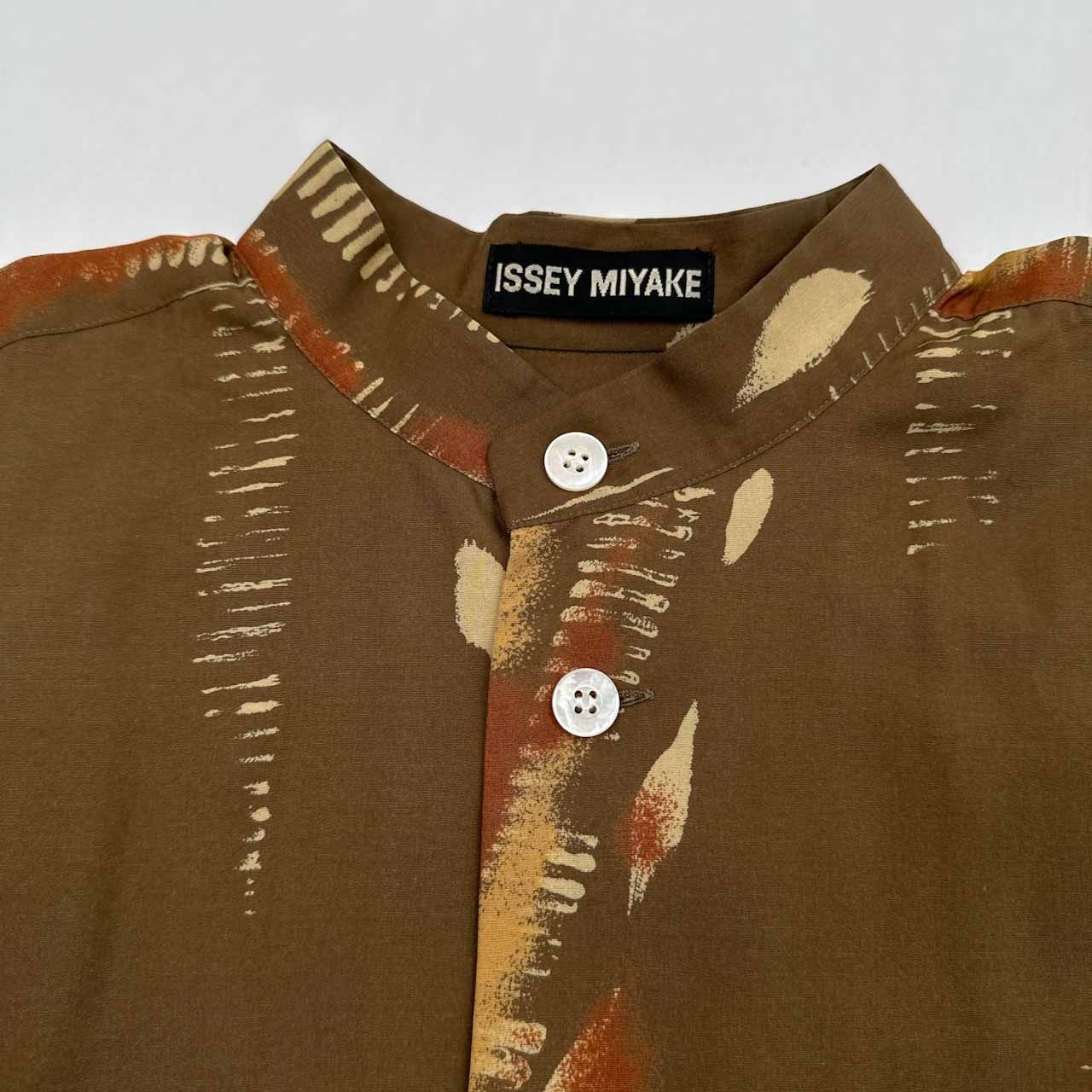 限定セール，安い 90s イッセイミヤケ バンドカラー レーヨンシャツ