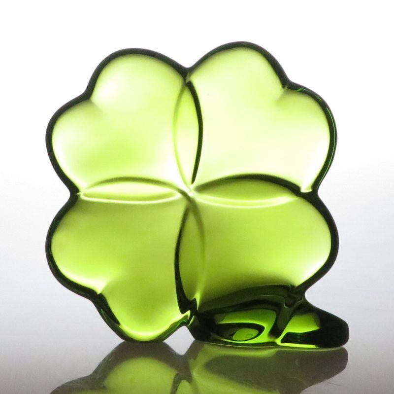 バカラ フィギュリン ○ クローバー 緑 グリーン 置物 クリスタル 6cm
