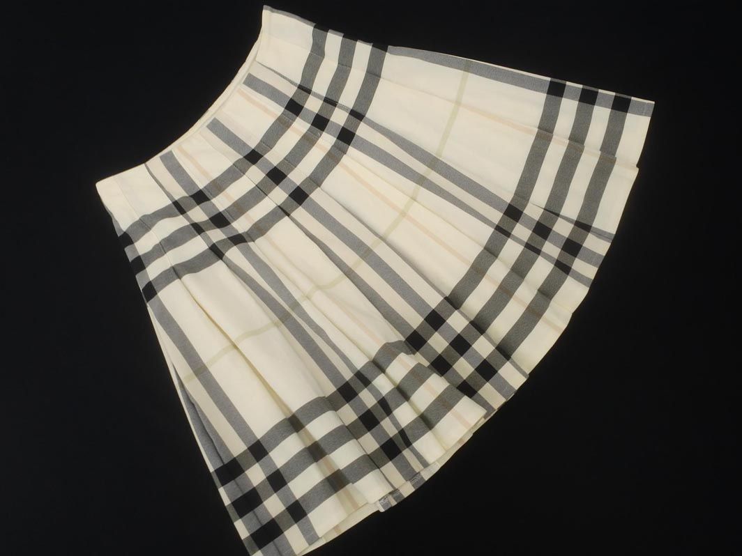 BURBERRY バーバリー チェック タック フレア スカート size38