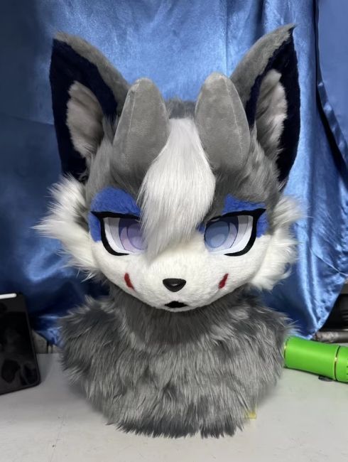 着ぐるみヘッド 狼 NO.194 グレー 全頭ヘッド ケモノ ファースーツ ぬいぐるみ コスプレ コスチューム kigurumi