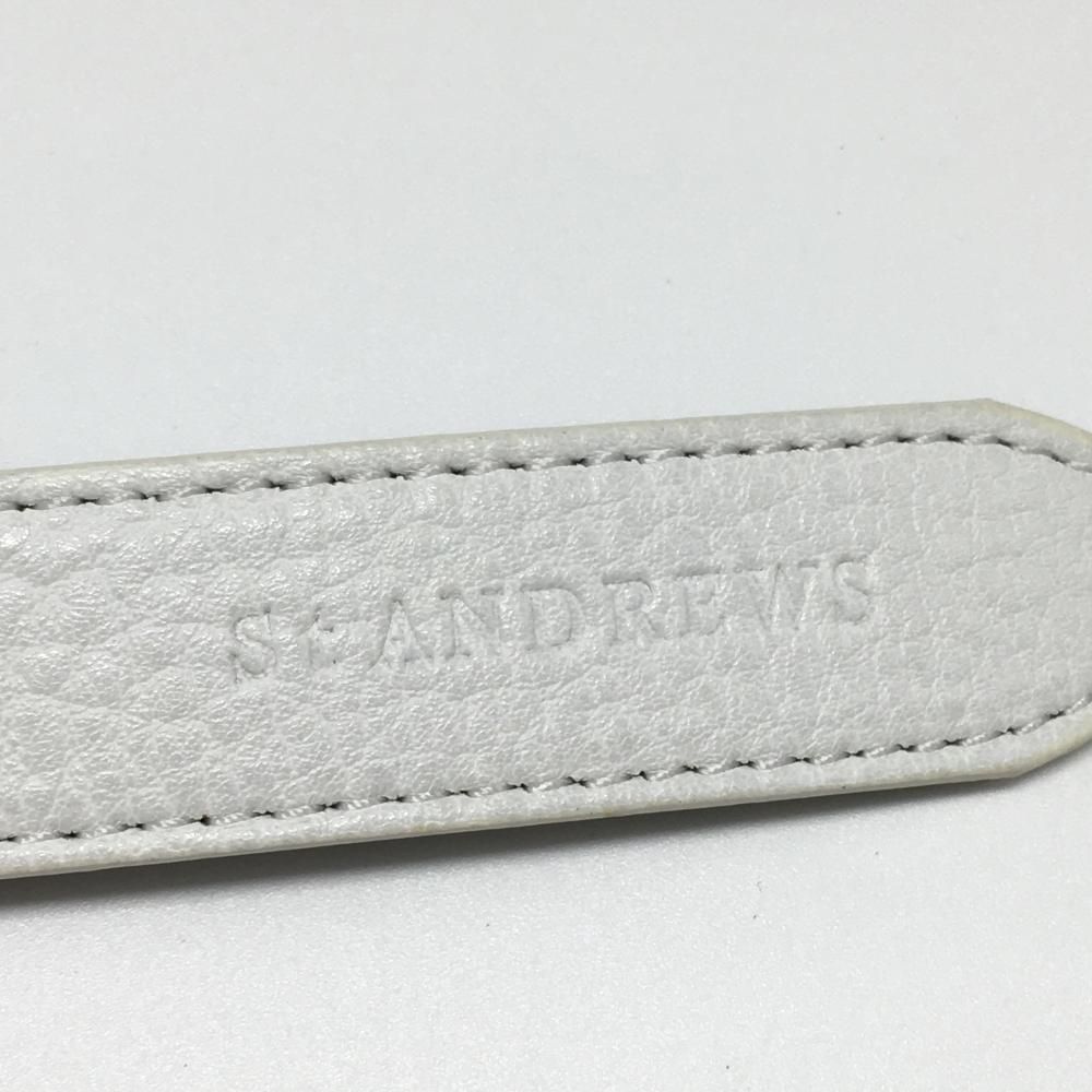 超美品】セントアンドリュース ベルト 白 ロゴゴールドバックル