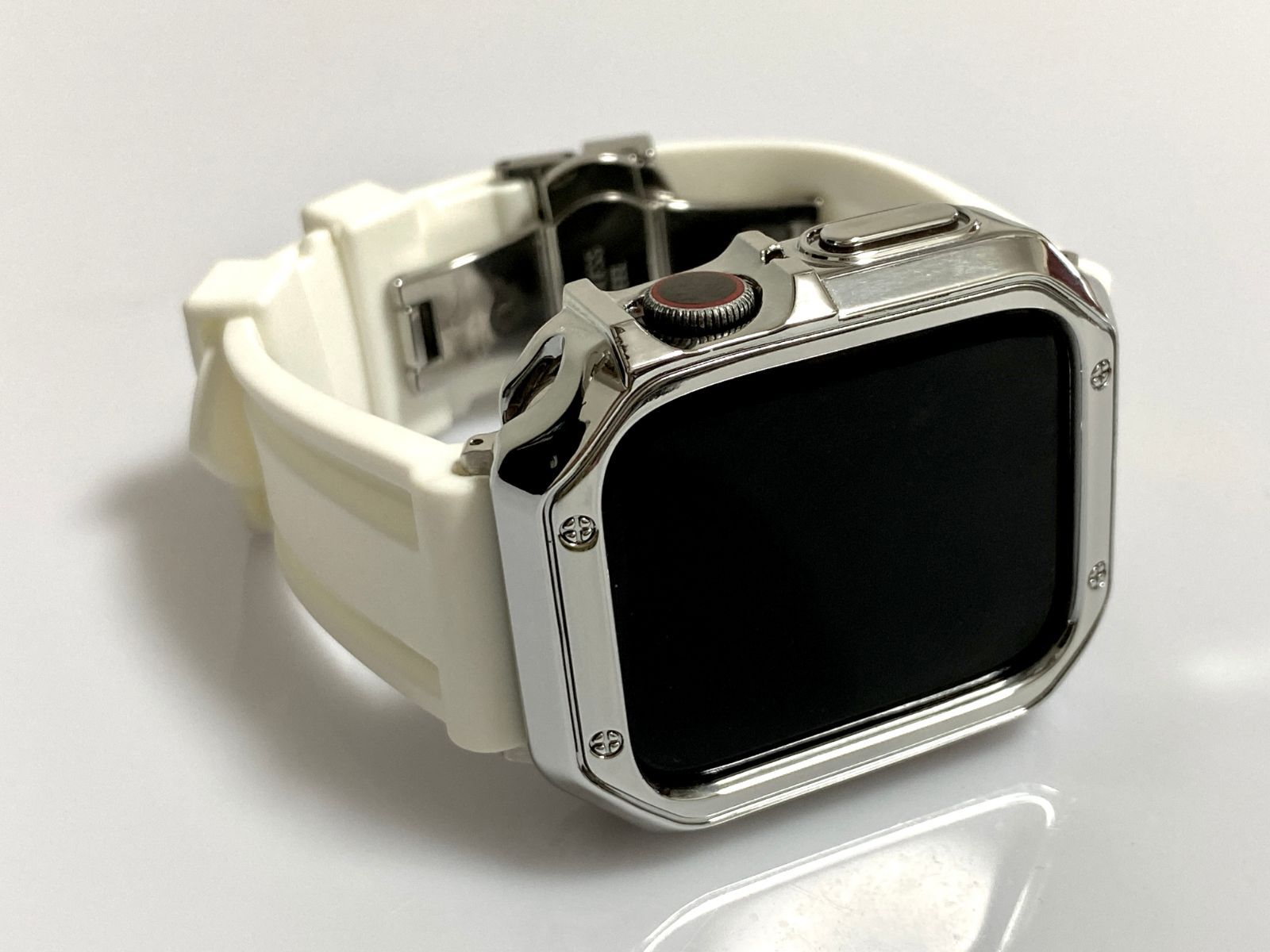 クリームイエロー★アップルウォッチバンド ラバーベルト Apple Watch