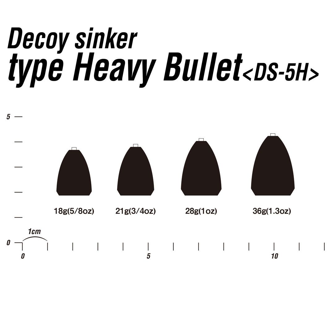 カツイチ DECOY デコイシンカー タイプヘビーバレット　DECOY SINKER TYPE HEAVY BULLET DS-5H 釣り具小物　アクセサリー バレットシンカー  