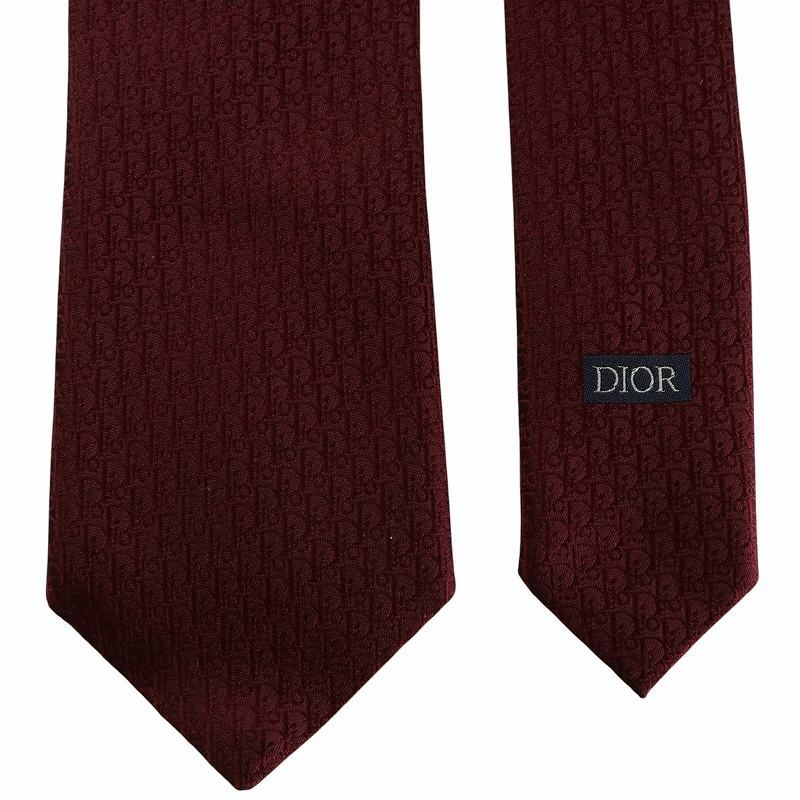 Christian Dior トロッター柄 総ロゴ ネクタイ ブラウン 茶 Christian Dior トロッター柄 総ロゴ ネクタイ ブラウン 茶
