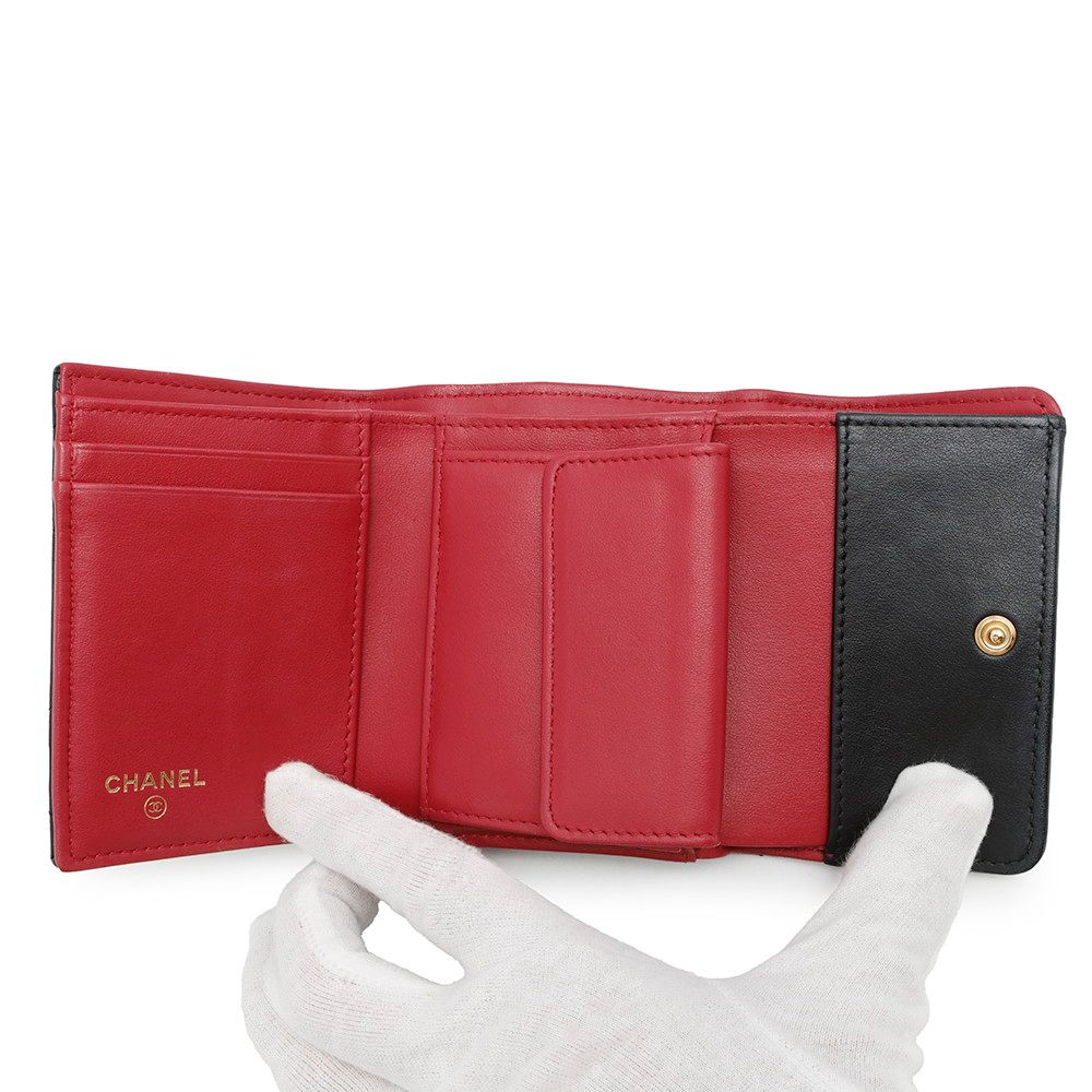 シャネル 三つ折り財布 19フラップ 3つ折り コンパクト ウォレット  