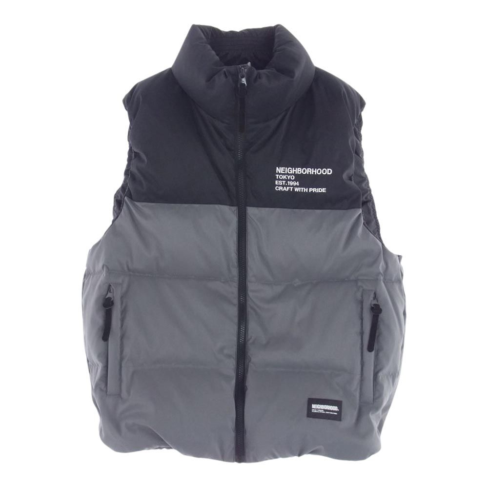 NEIGHBORHOOD ネイバーフッド ベスト 232TSNH-JKM05 CLASSIC DOWN VEST クラシック ダウン ベスト グレー系  ブラック系 S【中古】 - メルカリ