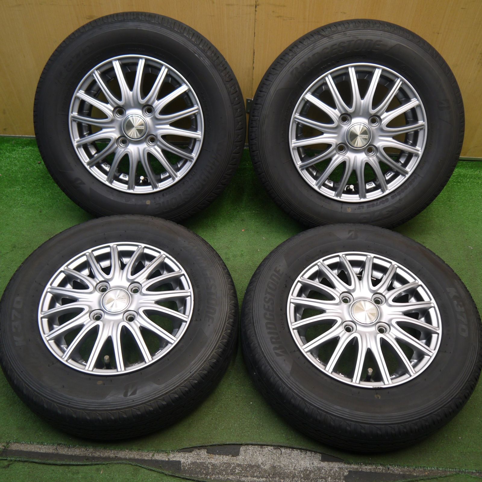 キレイ 24年 145 80R12 80 78N ブリヂストン K370 WEZEN 社外 アルミ 12インチ PCD100 4H 5090104Hノ