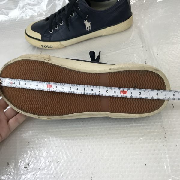 ラルフローレン/RALPH LAUREN☆レザースニーカー【24.0/紺/NAVY