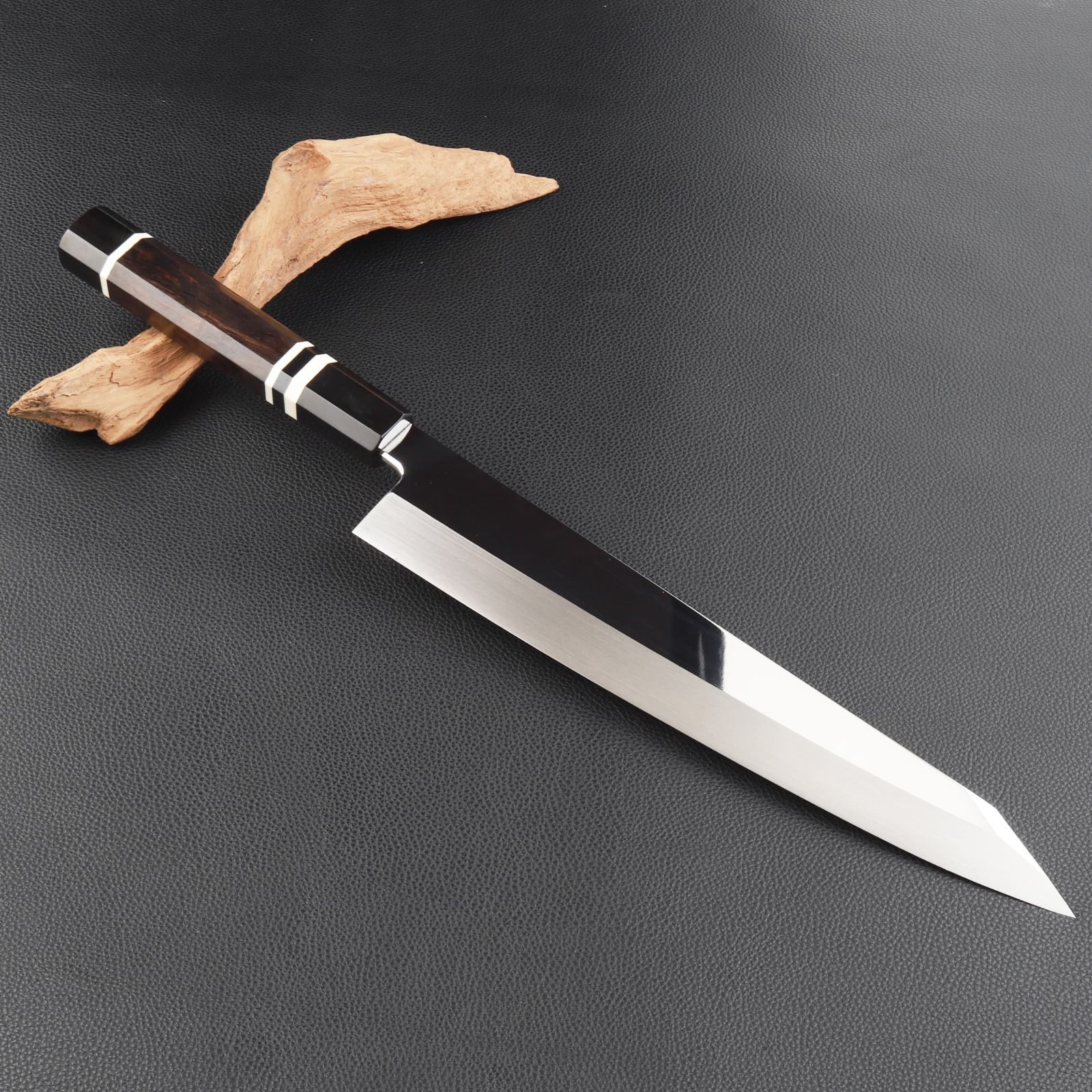 勘所型牛刀 9寸（刃渡り270mm）片刃 通常鏡面仕上げ 本刃付け