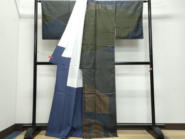 平和屋着物○本場大島紬 一元7マルキ 樹林文 正絹 逸品 AAAV7539zg