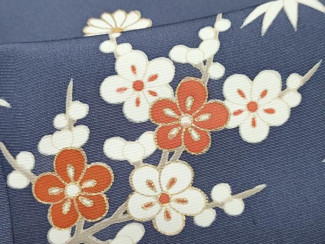 平和屋着物○創業460年・千總 訪問着 駒刺繍 飛鶴草花文 金彩