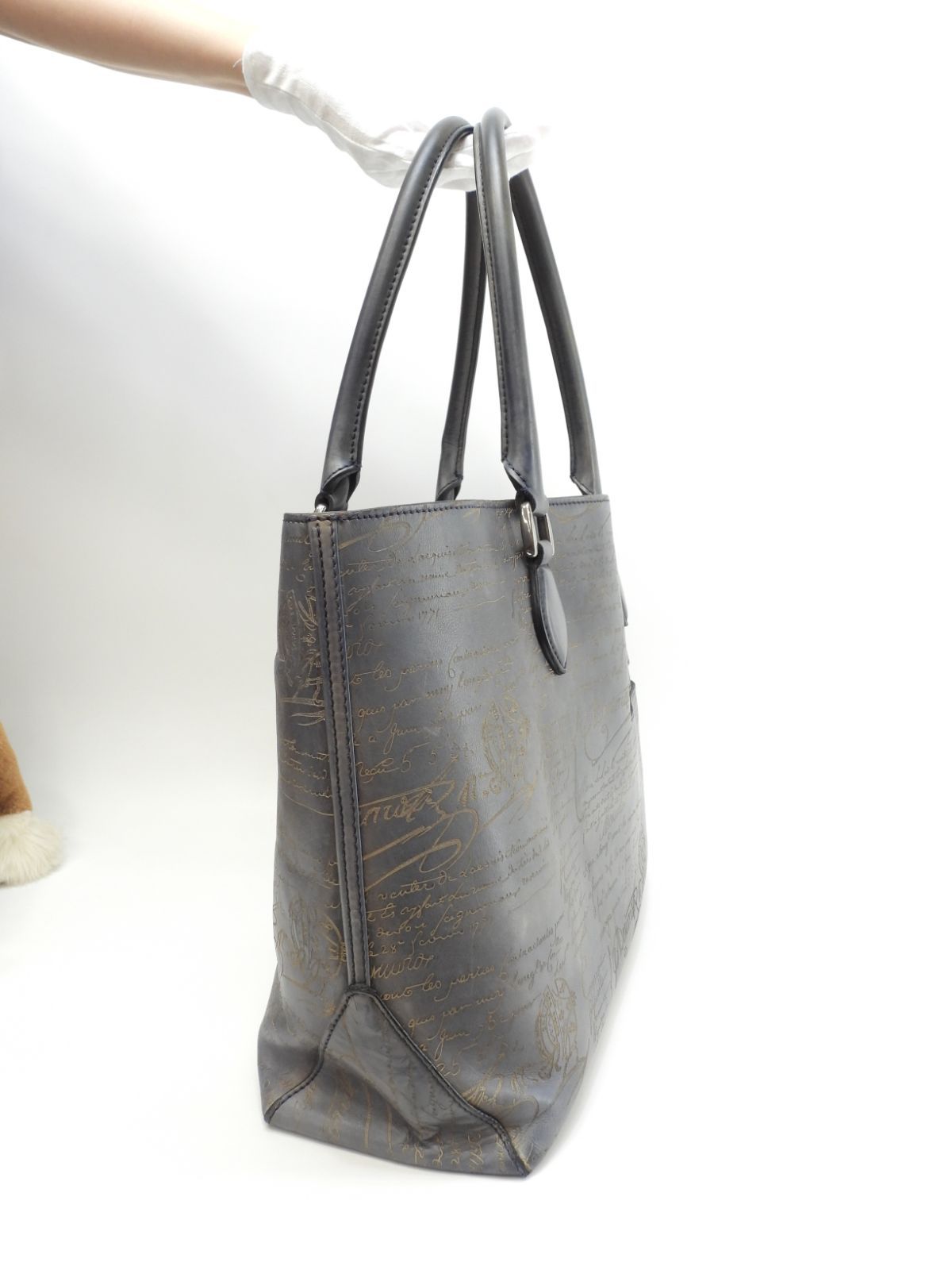 ベルルッティ トゥジュール カリグラフィ レザー/モスブルーメンズ