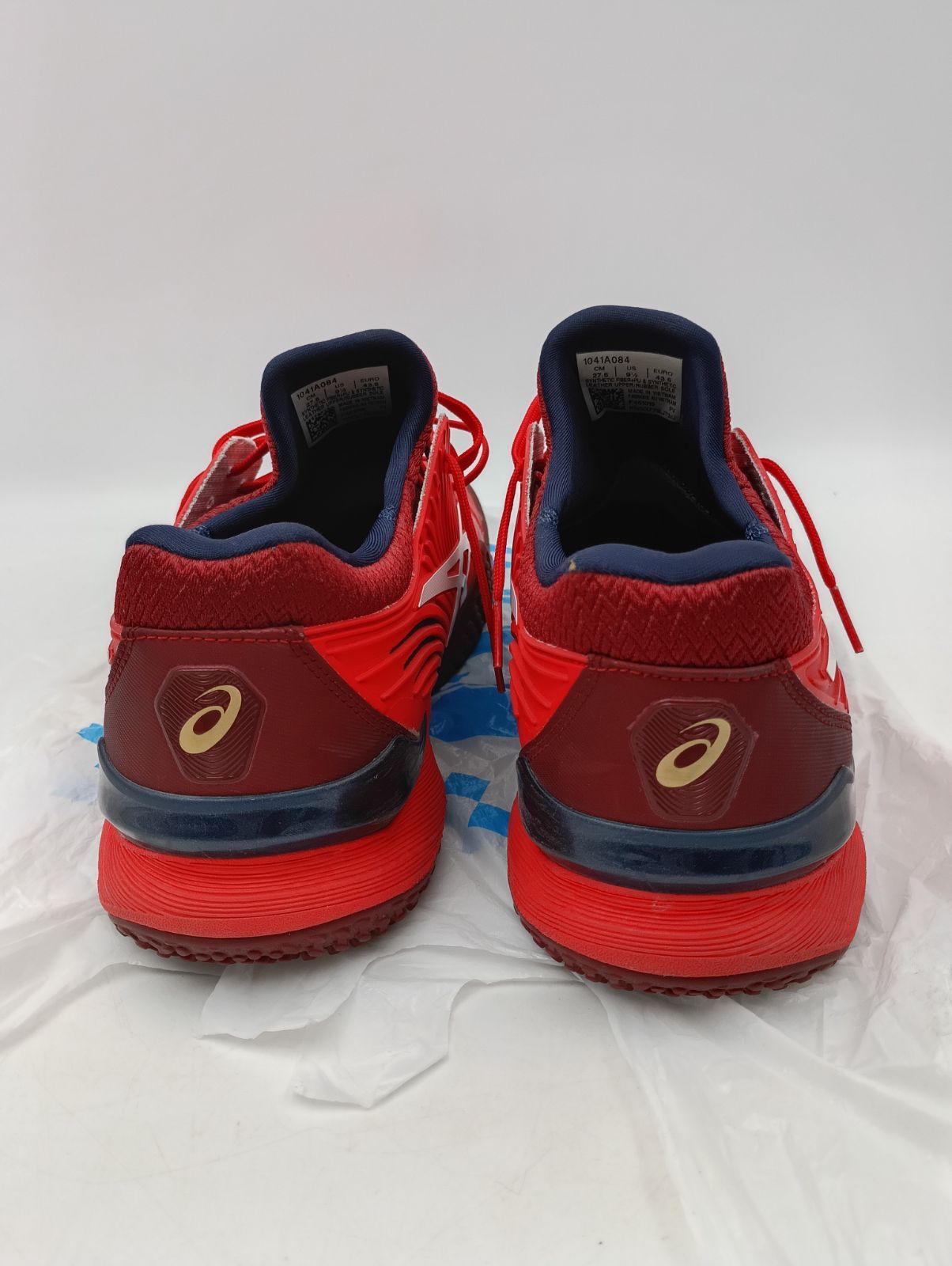 K-1223】アシックス ASICS テニスシューズ レッド オムニ27.5